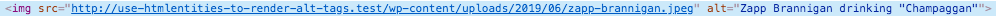 example of correctly formatted alt tag using esc_attr